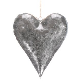 Srdce kovové 18cm strieborné